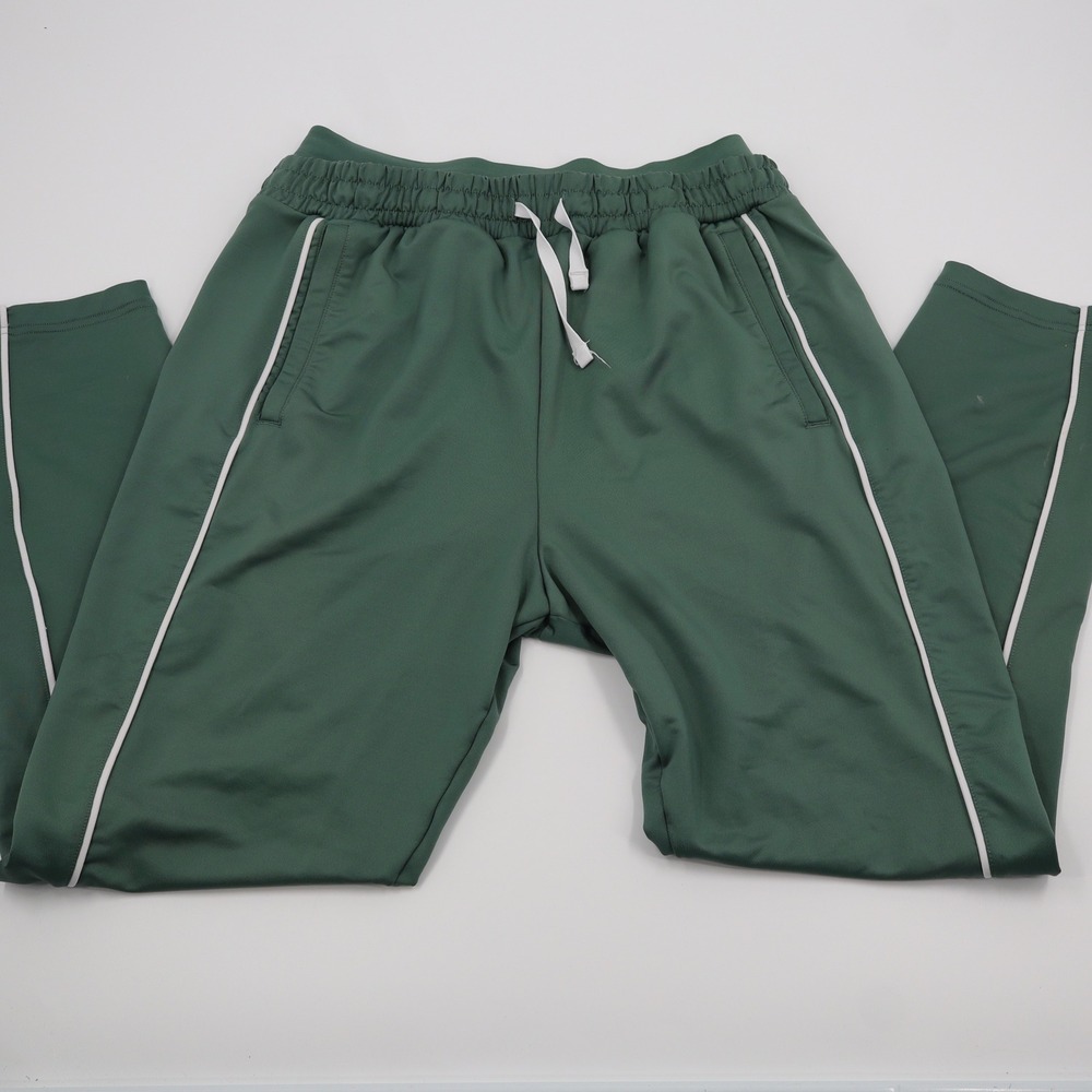 Gymshark Green Track Joggers with White Piping